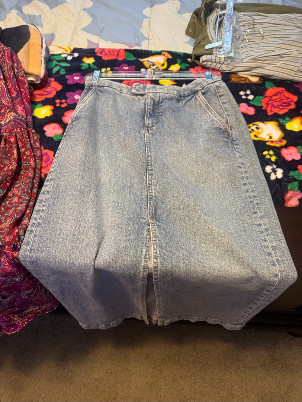 LOFT Light Blue Denim Skirt